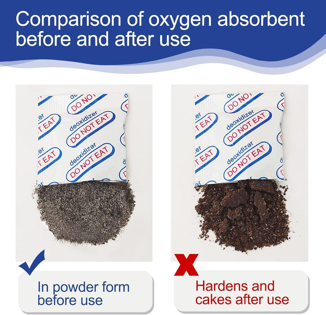 Auhanth 100 Packs 100CC Oxygen Absorbers (10 Packs of 10), Food Grade Oxygen Absorbers for Long Term Food Storage in Vacuum Bag, Applicable to Mason Jars, Vacuum Storage Bags
