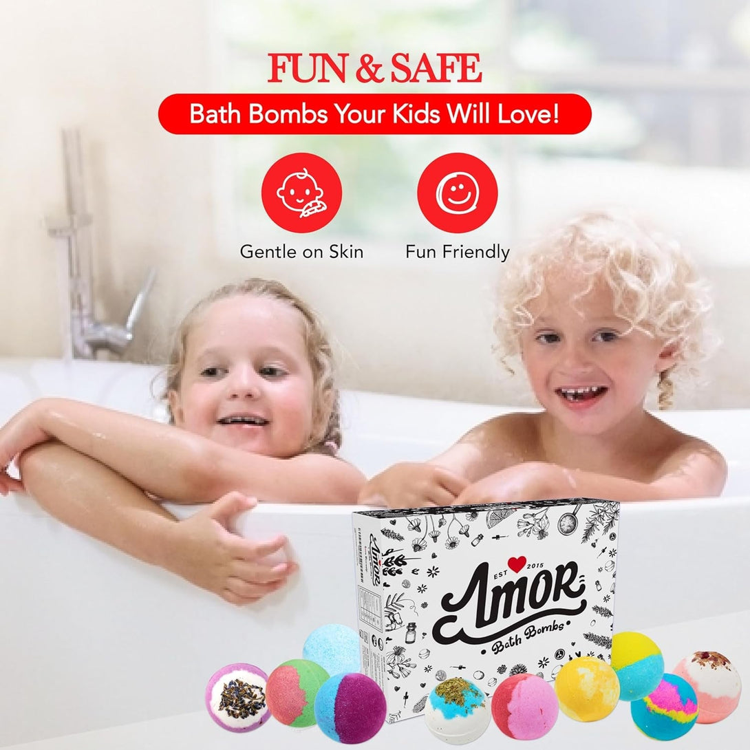 12 Large Bath Bombs Gift Set for Women - 3 Oz Handmade Organic Fizzies with Moisturizing Shea Butter - Perfect for Bubble Spa Relaxing - Gift for Her, Girls, Wife, Mother