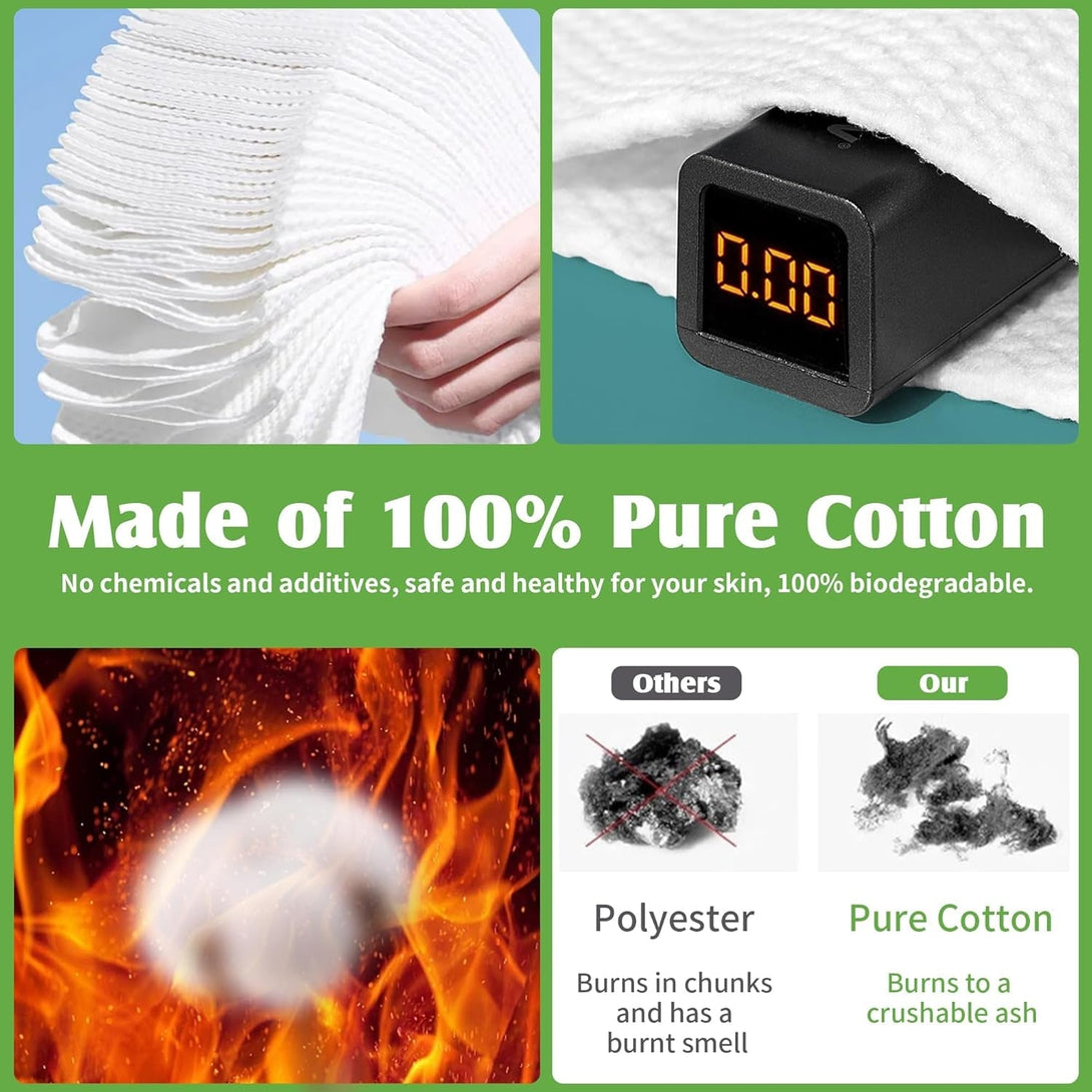 Extra Thick Disposable Face Towel, 100% Pure Cotton Face Towelettes Disposable, Ultra Soft Face Cloths for Sensitive Skin, Makeup Remover Dry Wipes, Facial Towels for Skincare, 70 Ct, 1 Pack
