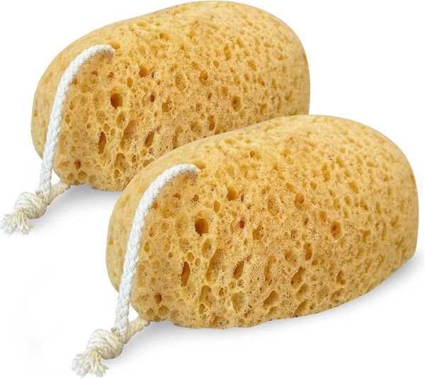 Mainbasics Faux Sea Bath Sponge - Large, Soft Exfoliating Body Sponge for Shower, Foam Loofah (2 Pack)