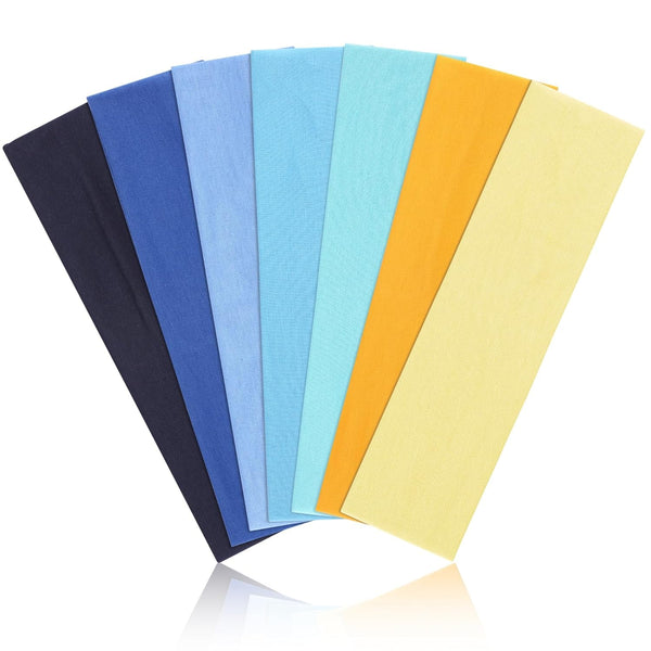 Headbands for Women Non Slip - 7PCS Fashion Sports Hair Bands for Women'S Hair, Soft Cotton Cloth Stretchy Headbands for Women for Workout Yoga Running