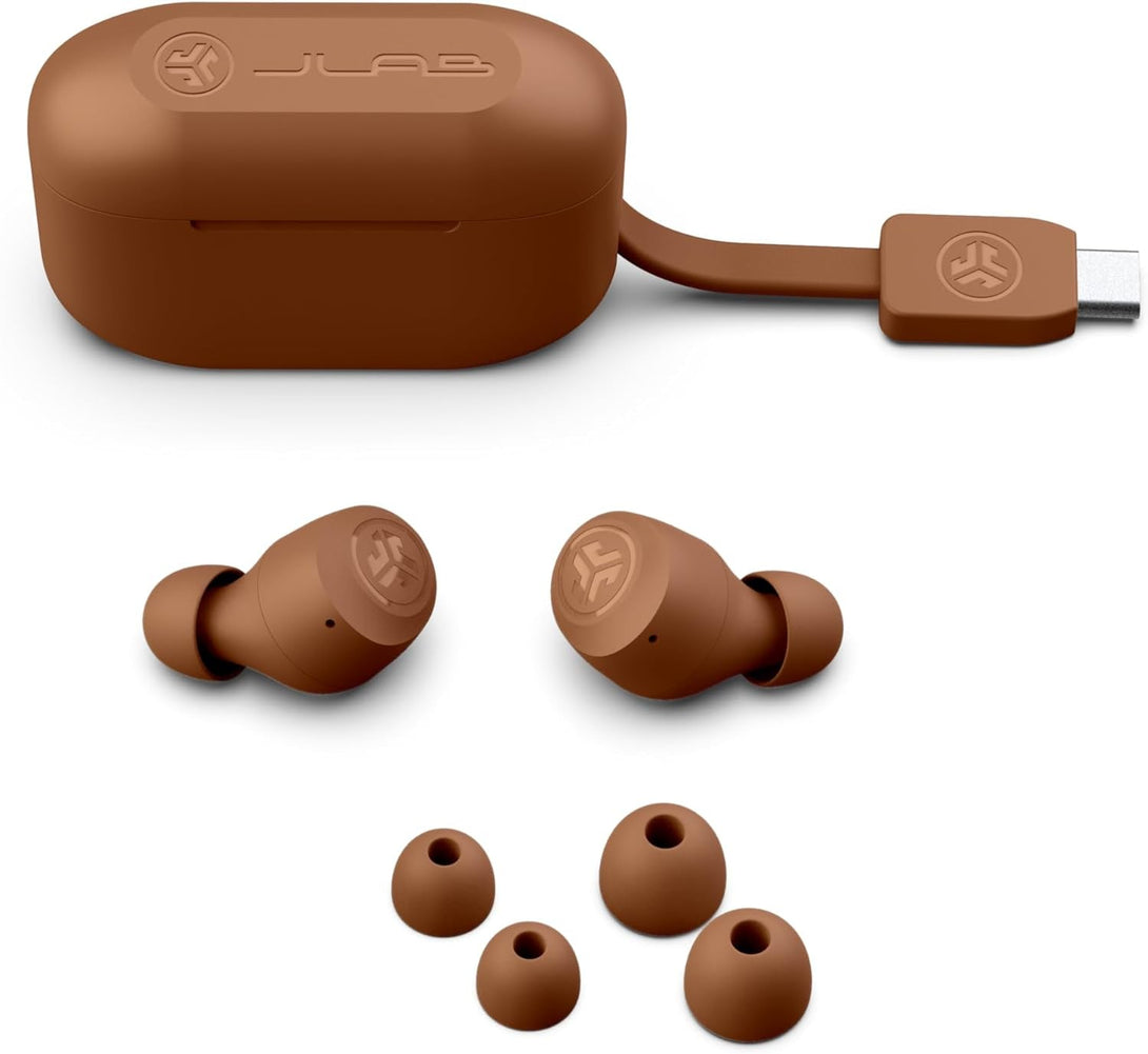 Jlab Go Air Tones+ True Wireless Earbuds Designed with Auto on and Connect, Touch Controls, 32+ Hours Bluetooth Playtime, EQ3 Sound, and Dual Connect, Natural Earthtone Color (1615 C)