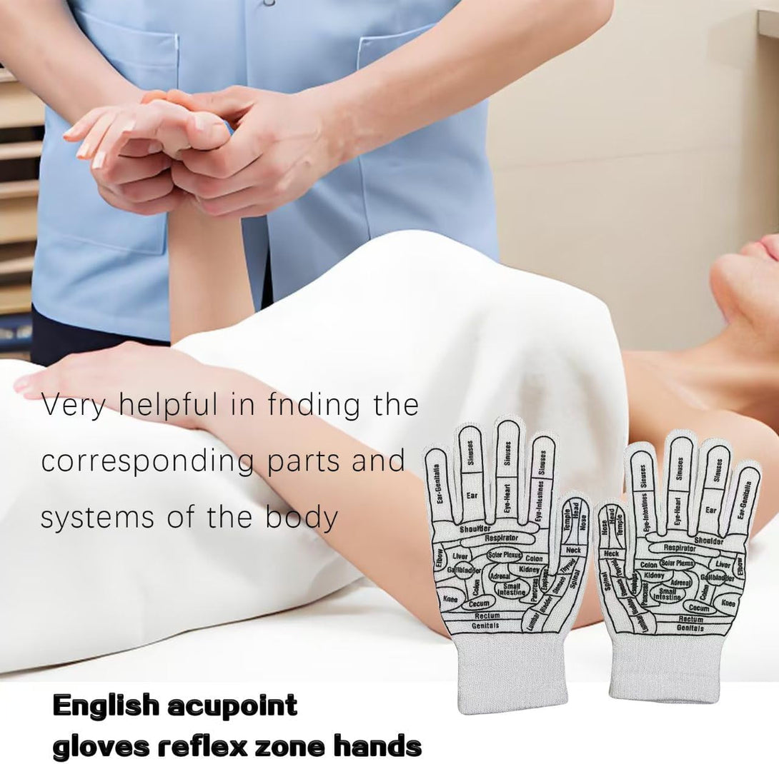 Reflexology Socks with Gloves Tools Set - Acupressure Foot Massager & Wooden Roller to Enhance Circulation, Relieve Pain in Wide Feet,Promote Health, Gift for Mom, Dad, or Elderly