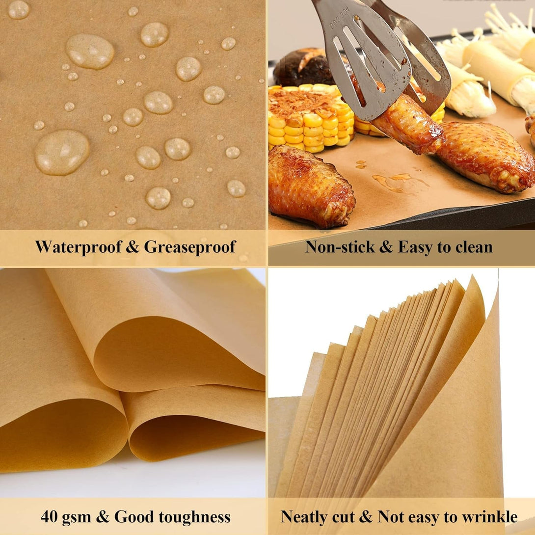 100PCS Unbleached Parchment Paper 12 X 16, Precut for Baking, Half Sheet for Cookie Sheets, Kitchen Gadgets and Supplies for Oven