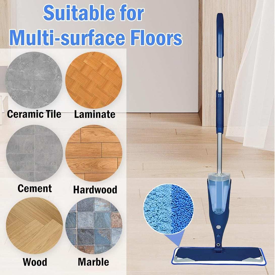 4 Pack Microfiber Cleaning Pad for Bona Mop, Reusable Spray Mop Pads Refills for Multi-Surface Floors, Washable Microfiber Mop Replacement Heads for Hardwood Floors