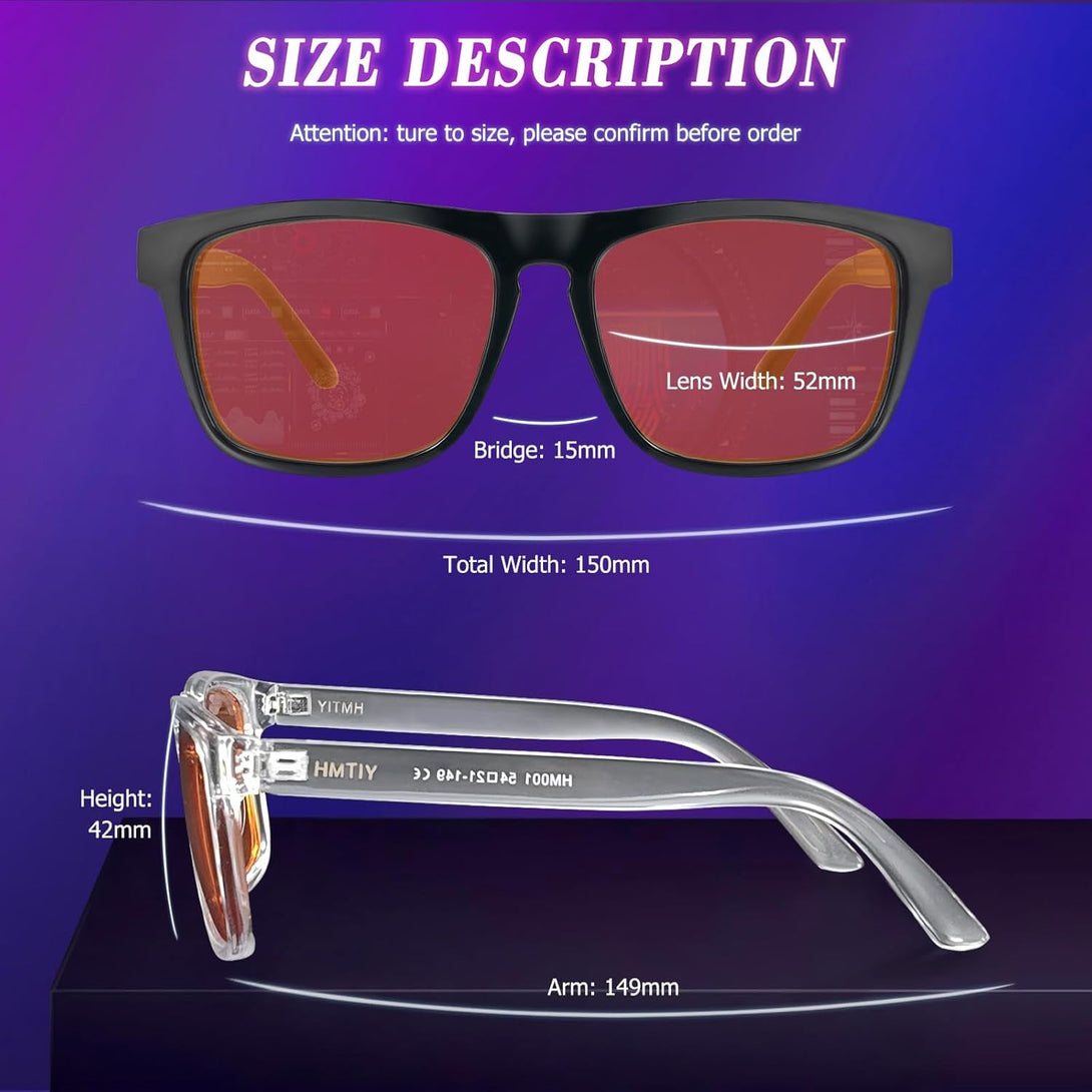 2 Pack Blue Light Glasses Men Woman, Computer Gaming Glasses Men, Blue Ray Filtering Amber Lens anti Eye Strain