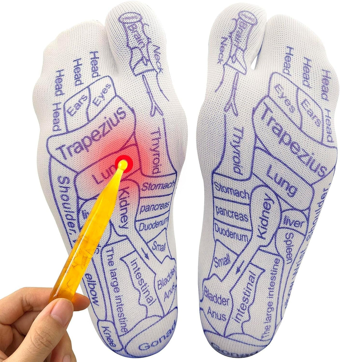 Acupressure Reflexology Socks Physiotherapy Massage Relieve Tired Feet Reflexology Socks with Massage Tools for Women and Men (Women)