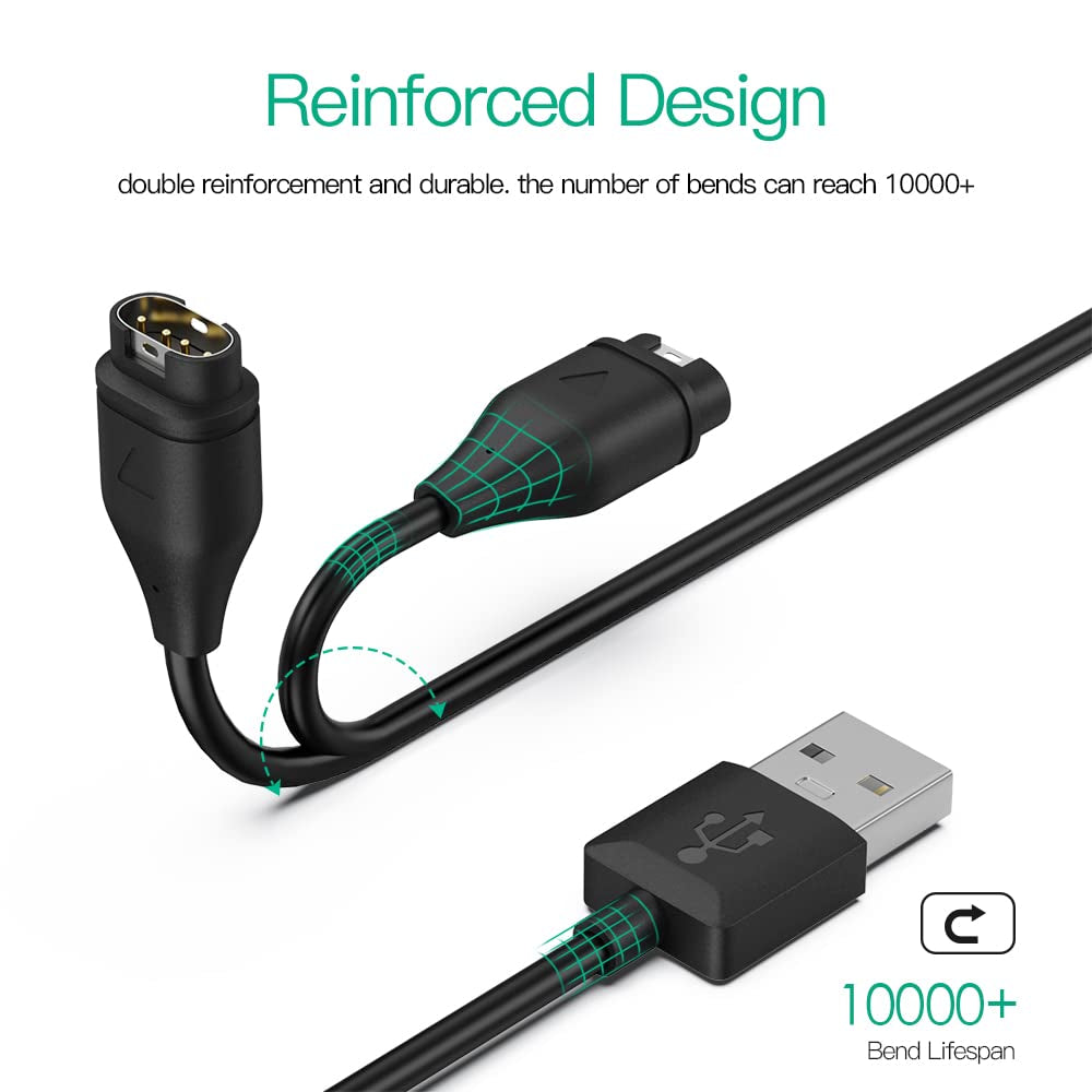 AWINNER Compatible for Garmin Watch Charger Cable (2 Pack)