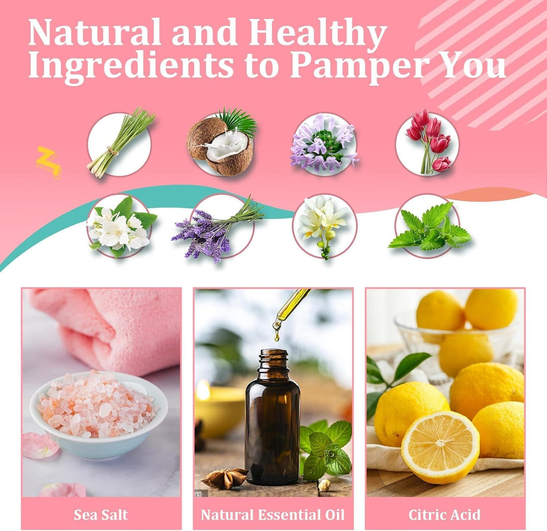 Bath Bombs for Girls Kids & Women, 8Pcs Organic Bath Bombs, Bubble Bath Self Care Valentines Birthday Christmas Gifts for Kids Girls, Mothers Day Gifts for Wife, Mom, Women & Her