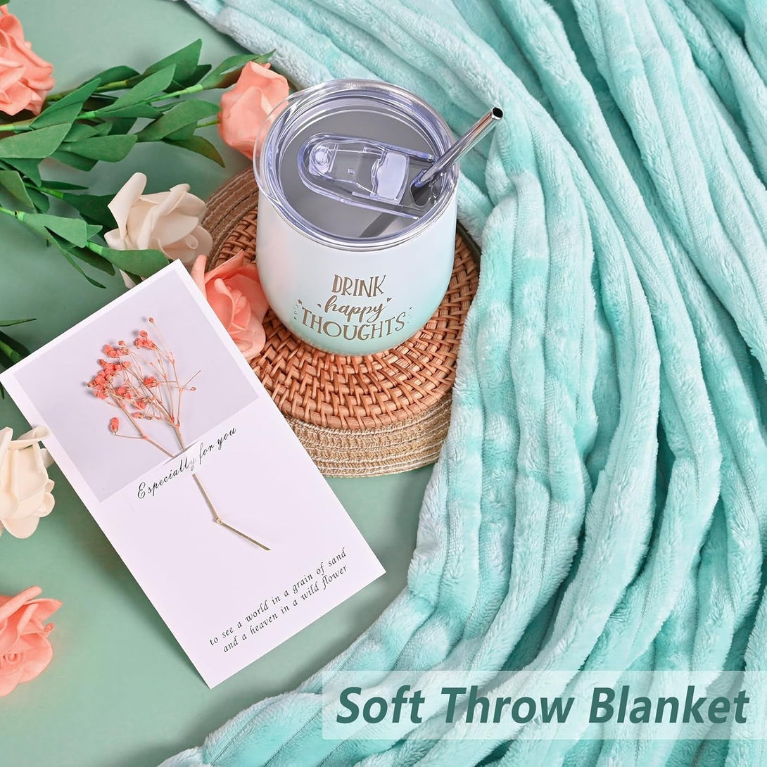ZSHAWN Get Well Soon Gifts for Women, Care Package Get Well Gift Basket, Self Care Gifts with Luxury Flannel Blanket, Relaxing Spa Box Thinking of You Basket for Her, Mom Sister Best Friends