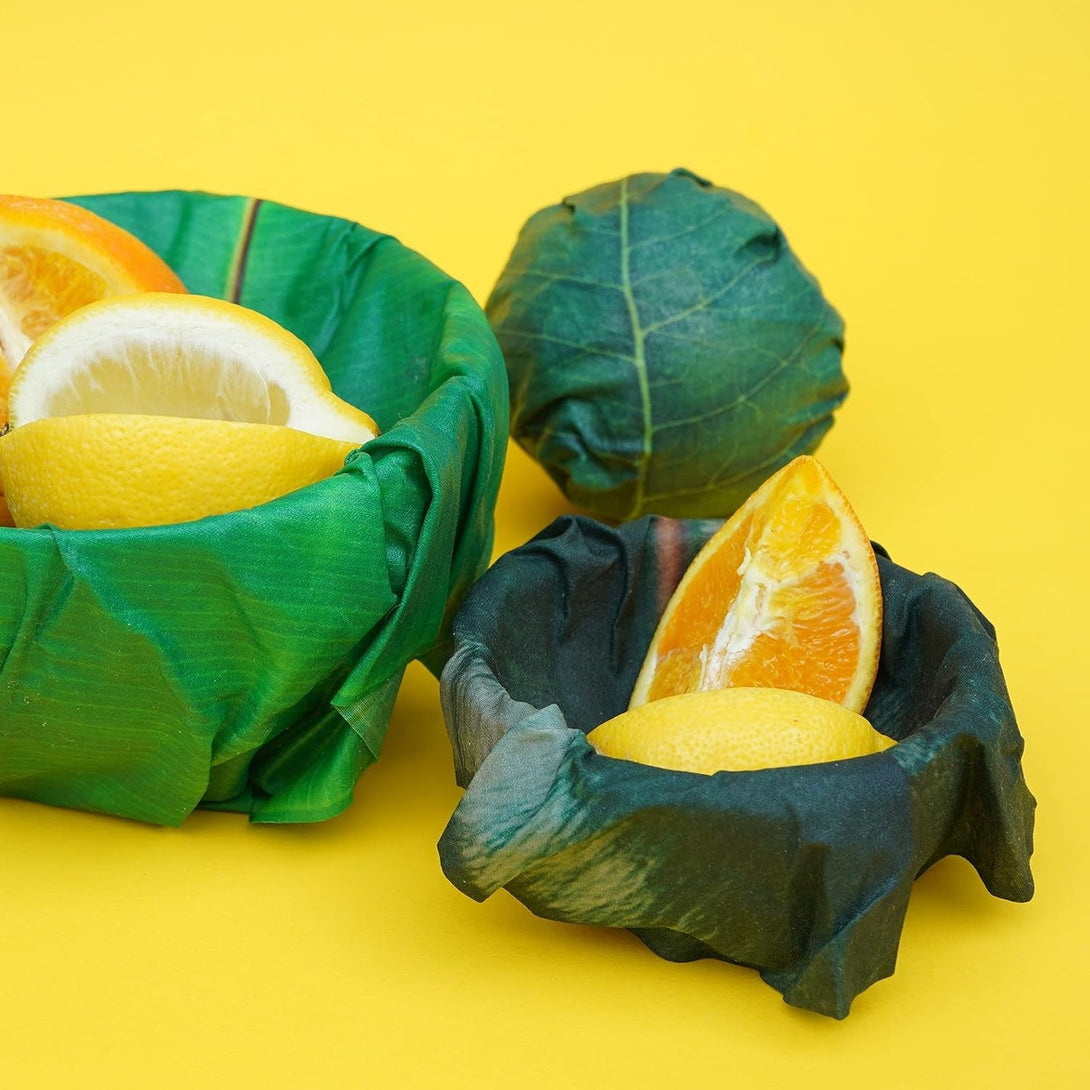 Suck UK | Leaf-Shaped Beeswax Wraps | Eco Friendly Beeswax Wrap | Reusable Food Storage | Kitchen Organization | Food Storage Containers | Reusable Pantry Storage