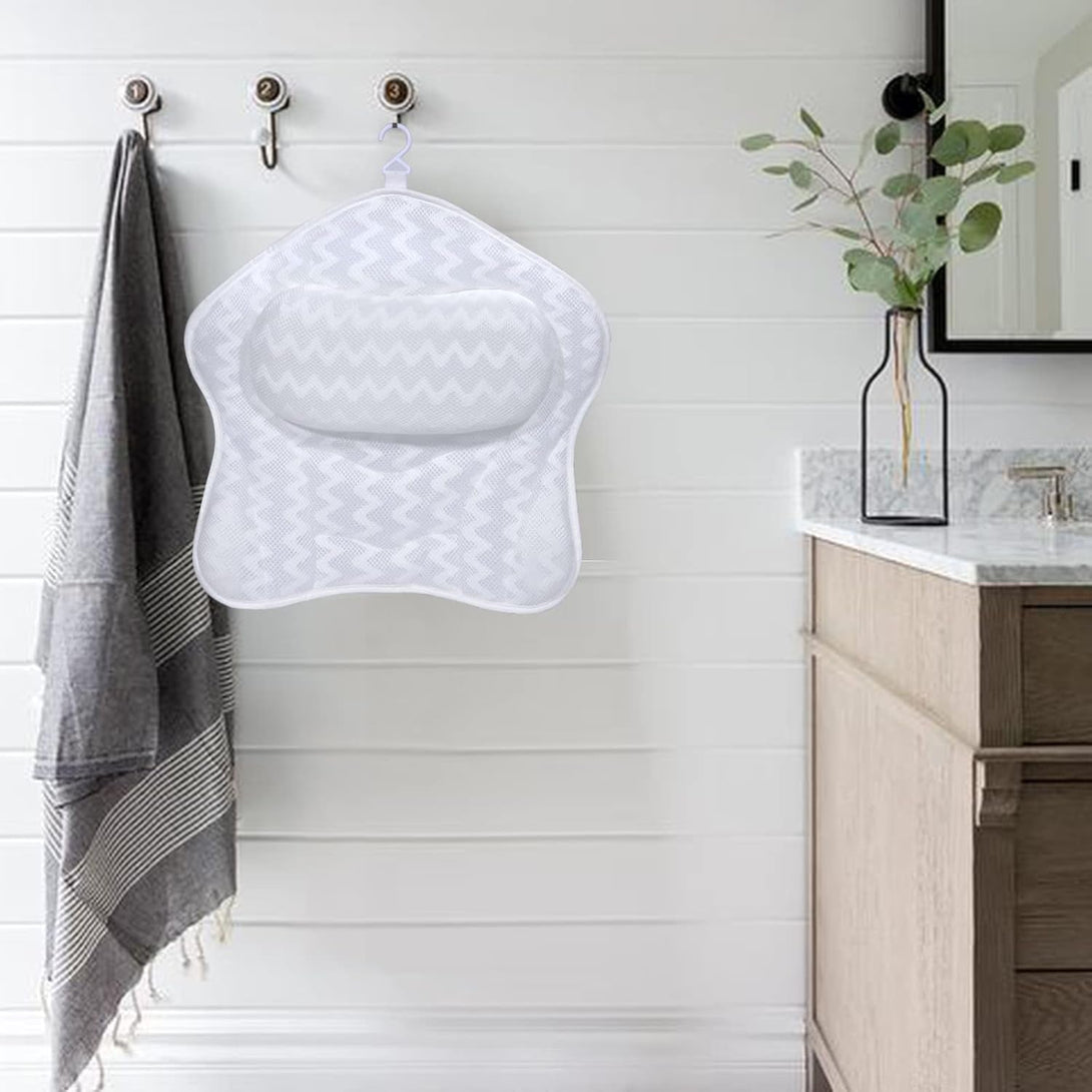 Bath Pillow, Tub Pillow for Bathtub with Strong Non-Slip Suction Cups and Comfortabl 3D Airmesh Bath Pillow for Women &Man…