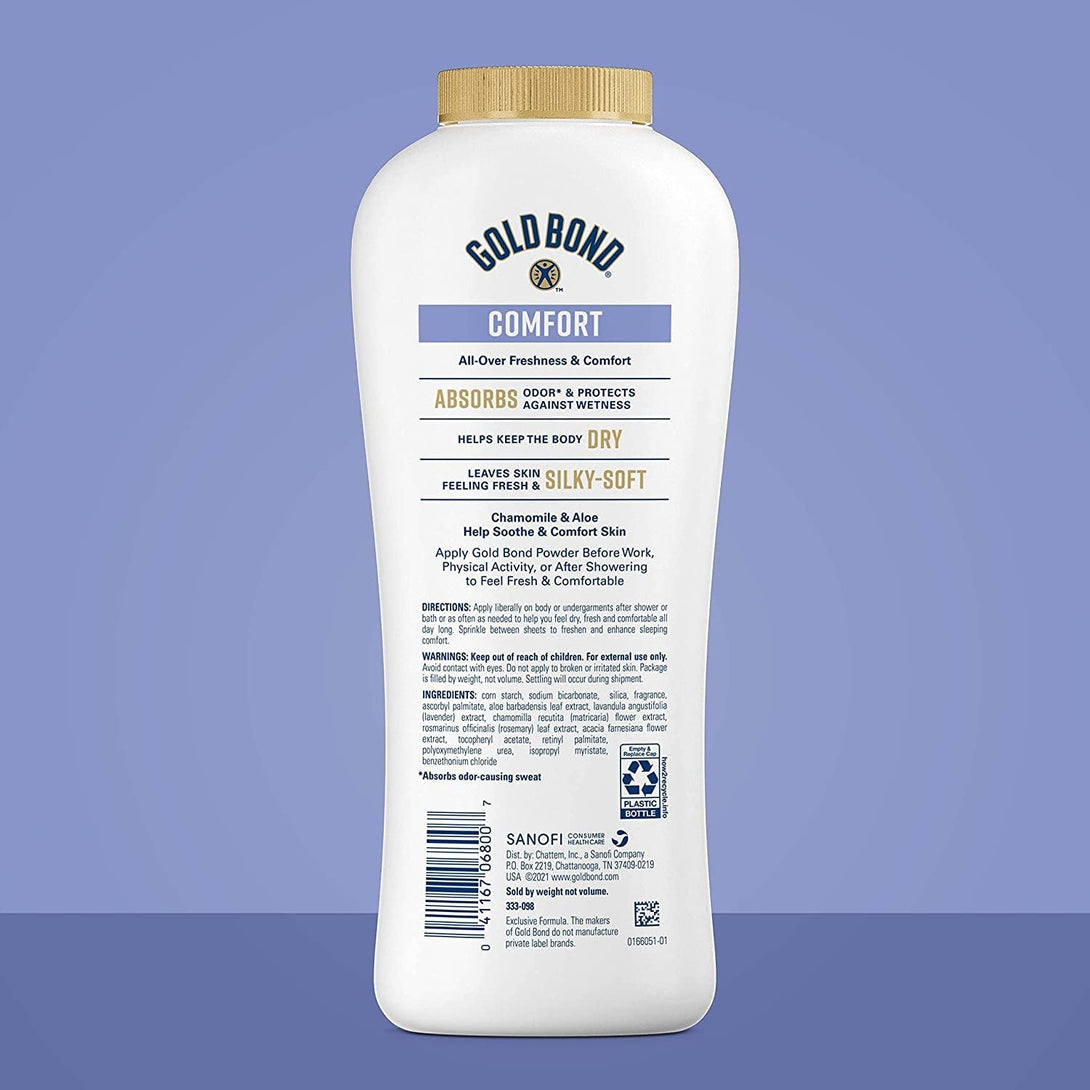 Gold Bond Comfort Body Powder, 10 Oz., Talc-Free, Fresh Clean Scent with Aloe & Chamomile
