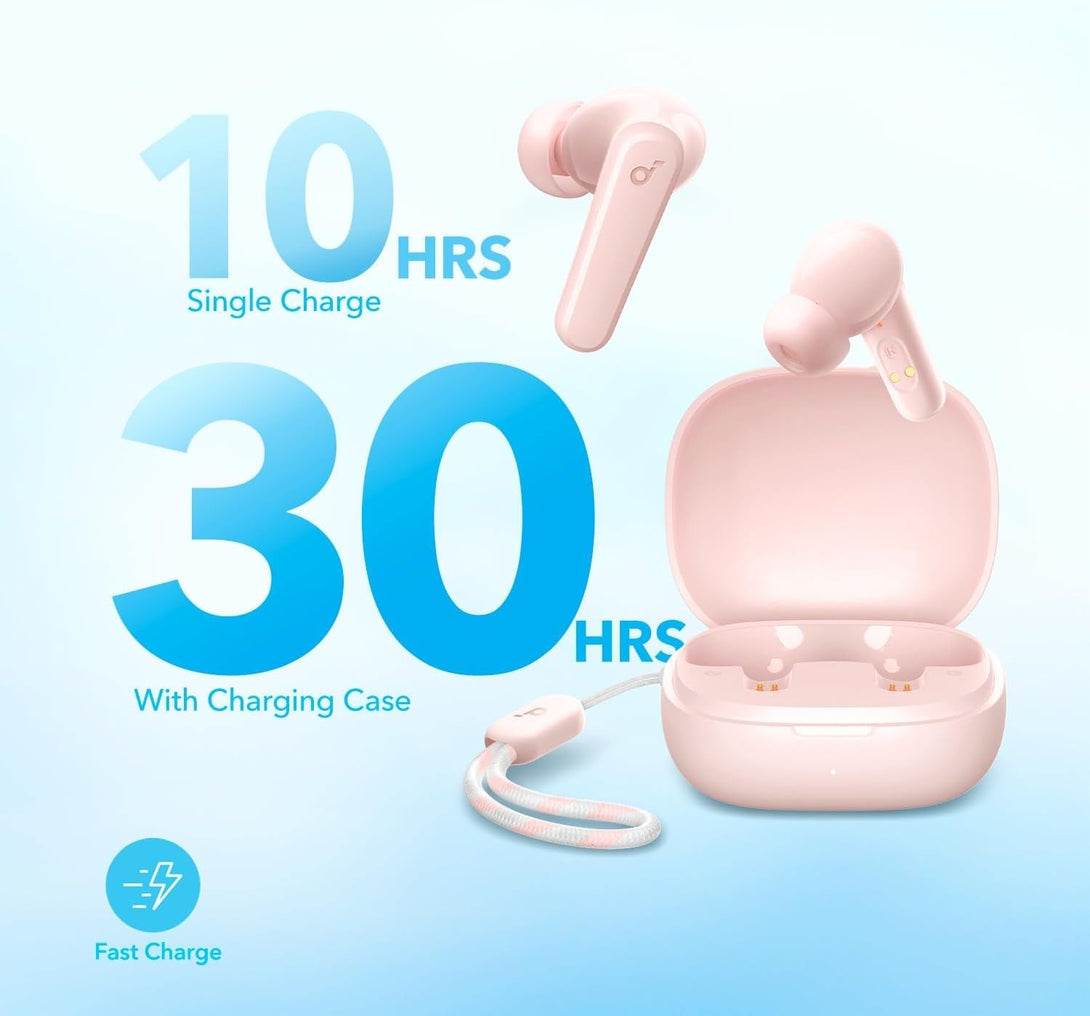 Soundcore by Anker P20I True Wireless Earbuds, 10Mm Drivers with Big Bass, Bluetooth 5.3, 30H Playtime, Water-Resistant, 2 Mics for AI Clear Calls, 22 Preset Eqs, Customization via App