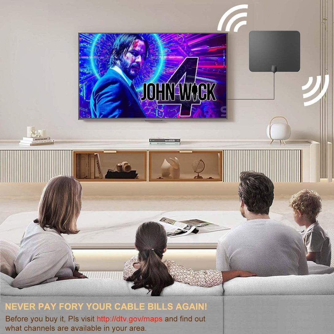 4K Amplified HD Digital TV Antenna Long 1000 Miles Range Smart TV Indoor Support 4K 1080P Fire TV Stick and All Older Tvs Indoor 360° Signal Reception Switch Signal Booster with HDTV Coax Cable 16.5Ft