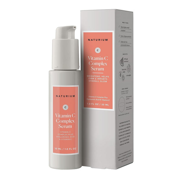 Naturium Vitamin C Complex Face Serum, Anti-Aging Facial Treatment with Hyaluronic Acid & Vitamin E, 1 Oz
