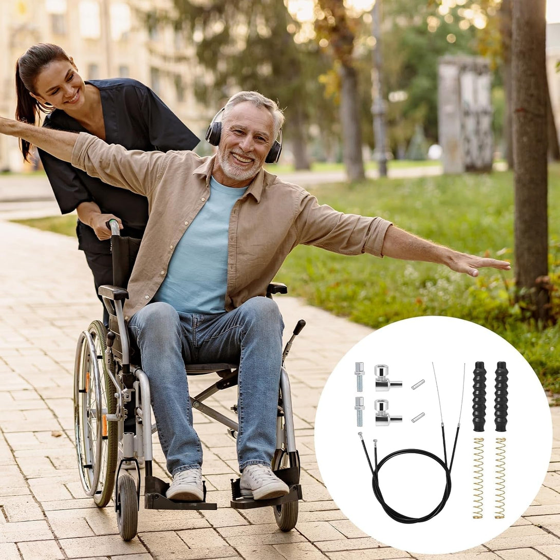 2 Packs Rollator Brake Cable Replacement Brake Cable Parts, 41" Brake Cable Rollator Walker Parts Brake Cables for Folding Wheelchair Rollator Universal Cable Drive Walker Parts(14 Pcs 1 Pair)