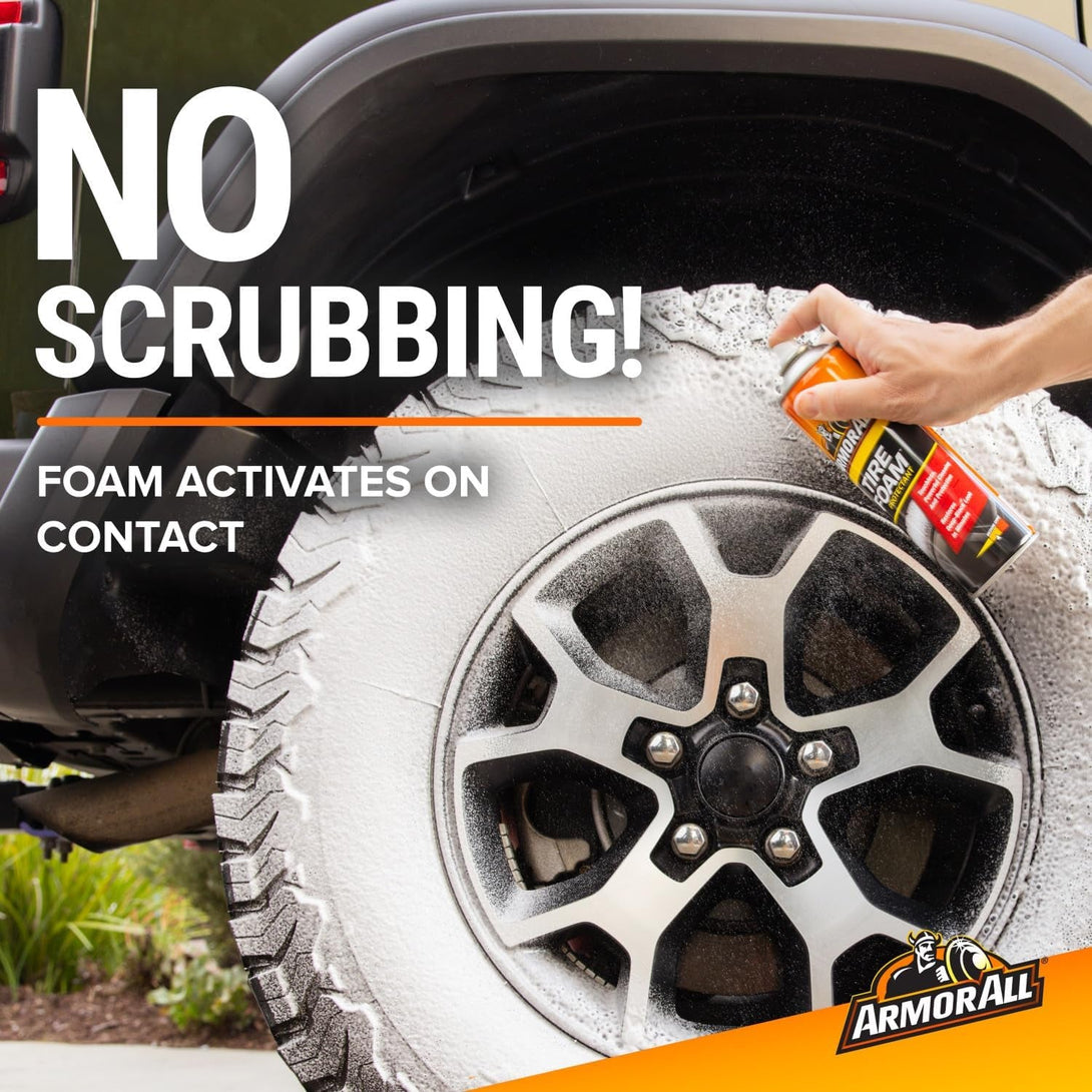 Armor All Tire Foam, Tire Cleaner Spray for Cars, Trucks, Gifts for Dad, Motorcycles, 20 Oz Each, 1.25 Pound (Pack of 1)