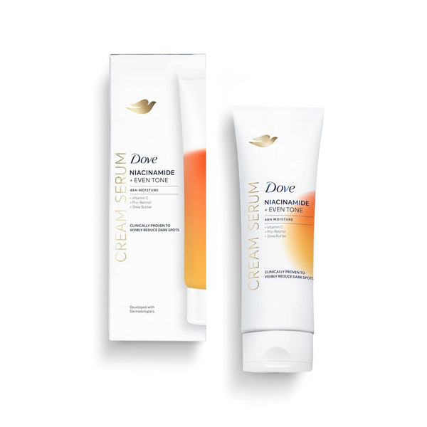 Dove Body Cream Serum Niacinamide + Even Tone for Dark Spots and Uneven Tone with Vitamin C, Pro-Retinol and Shea Butter Lotion, 8 Oz