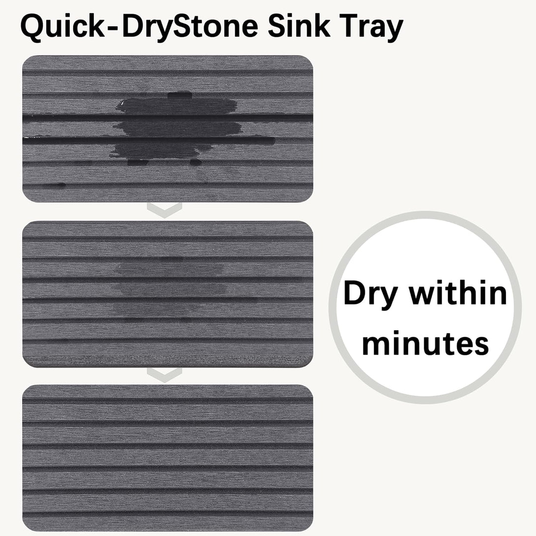 2 PCS Water Absorbent Diatomite Coasters (7.1"X3.54"), Grooved Design, Water Absorbing Stone Used for Hand Soaps & Plants & Toiletries in the Modern Home