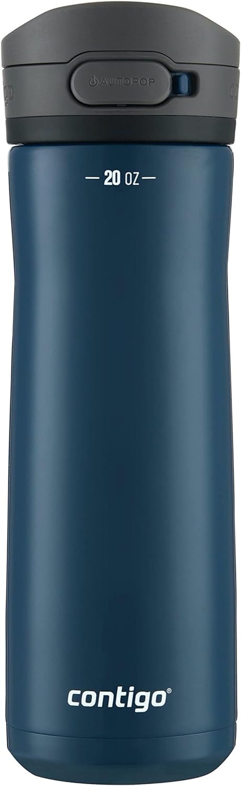 Contigo Jackson Chill 2.0, Vacuum-Insulated Stainless Steel Water Bottle with Secure Lid, Leak-Proof Travel Friendly, 20Oz Capacity, Blueberry Color, Keeps Drinks Cold for 12 Hours