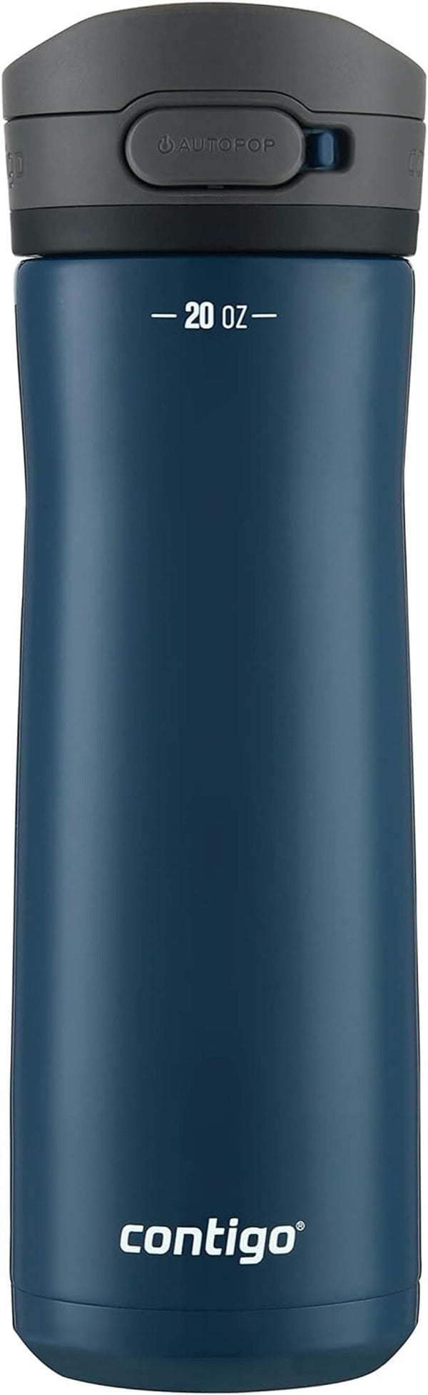 Contigo Jackson Chill 2.0, Vacuum-Insulated Stainless Steel Water Bottle with Secure Lid, Leak-Proof Travel Friendly, 20Oz Capacity, Blueberry Color, Keeps Drinks Cold for 12 Hours