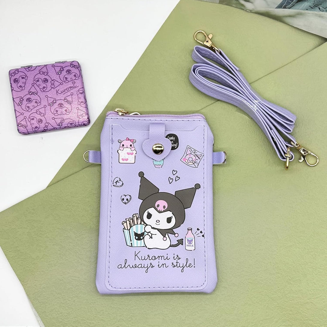 Kawaii Small Crossbody Cell Phone Purse, Cartoon Phone Bag, Cell Phone Wallet Shoulder Bag with Credit Card