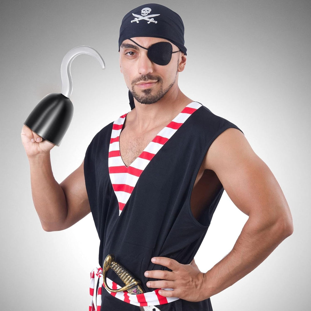 12 Pieces Pirate Hooks Captain Hook Plastic Hand Hook for Halloween Decoration Pirate Theme Party Costume Accessory Cosplay Party Supplies