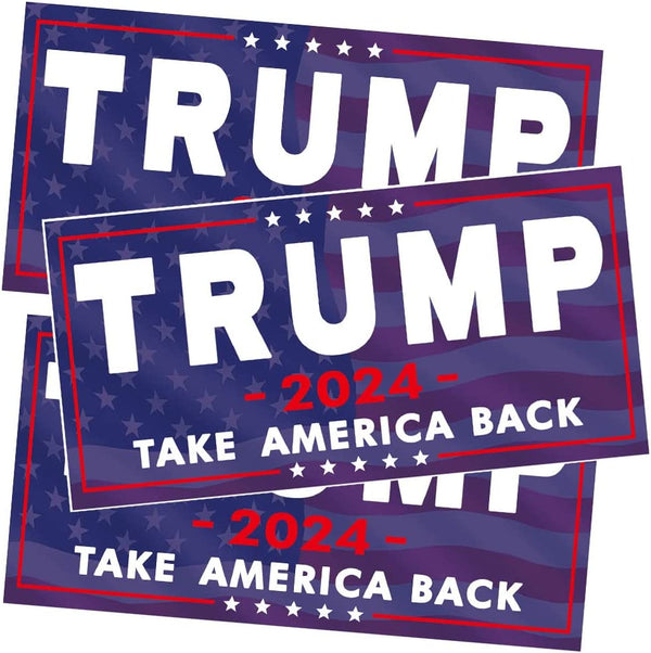 3 Pack Trump 2024 Sticker, 8"X4" Big Trump Letters Car Decal, President Donald Trump Take America Back 2024 Bumper Sticker Fadeproof Vinyl for Car, Truck, Window, Laptop