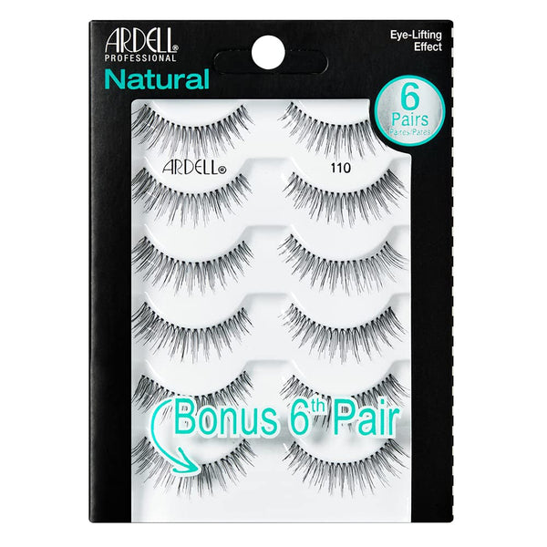 Ardell False Eyelashes, Natural 110, 5 Pair + Bonus Pair Multipack for Eye-Lifting Effect