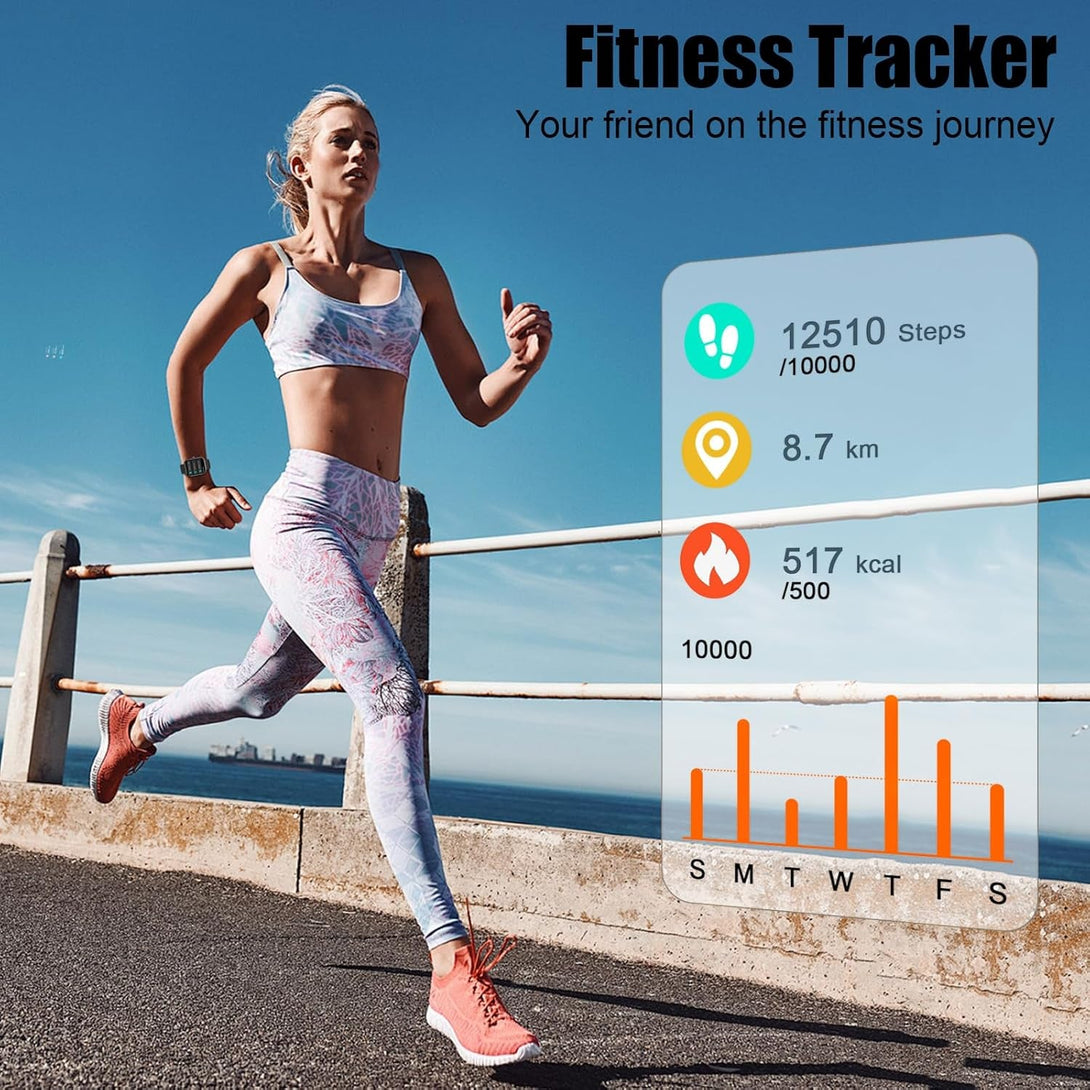 Smart Watch for Men Women, 1.96" Fitness Tracker Running Watch (Answer/Make Call), IP68 Waterproof, Pedometer, Sleep/Step/Activity/Heart Rate Monitor, 110+ Sport Modes Smartwatch for Adroid Ios Phone