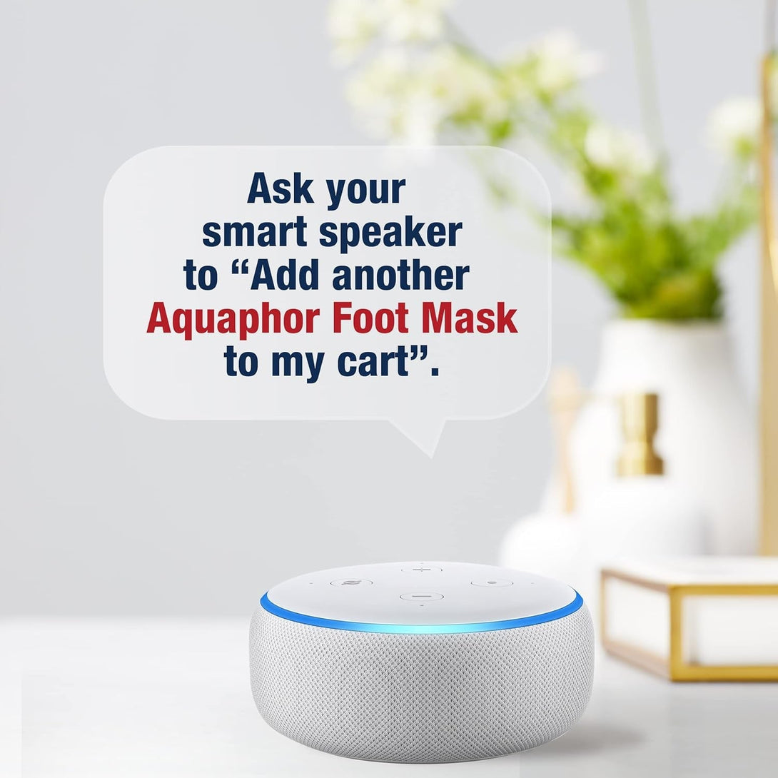 Aquaphor Repairing Foot Masks, Moisturizing Socks for Dry Feet, Hydrating Foot Care Treatment with Avocado Oil and Shea Butter, Pack of 6