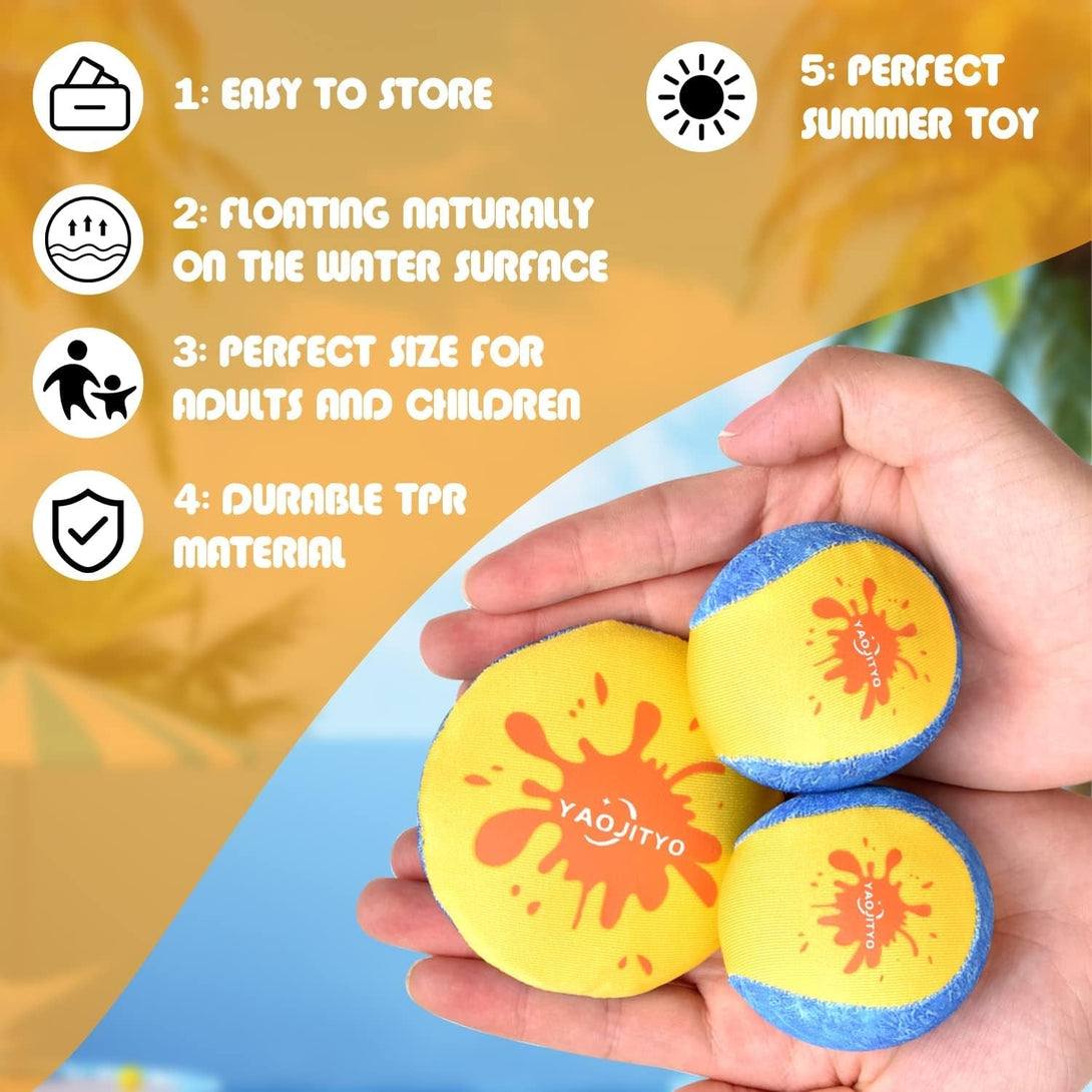 4 Pack Beach Toys, Water Skip Ball,Skip Balls for Swimming Pools，Soft and Durable TPR Material，Suitable for Swimming Pool Toys, Beach Toys, Water Toys, and Beach Games