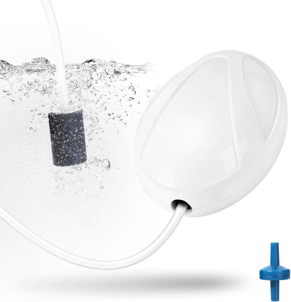 AQUANEAT Aquarium Air Pump, 20 Gallon Fish Tank Air Pump, Fish Bubbler, Hydroponic Oxygen Aerator, with Airline Tubing, Stone, Check Valve