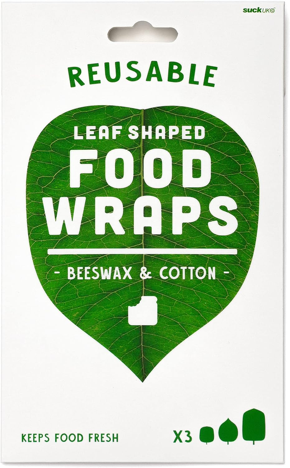 Suck UK | Leaf-Shaped Beeswax Wraps | Eco Friendly Beeswax Wrap | Reusable Food Storage | Kitchen Organization | Food Storage Containers | Reusable Pantry Storage