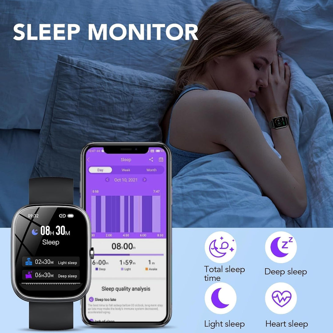 QXQ Smart Watch (Answer/Make Call), 1.91" HD OGS Full Touch Screen, Smart Watch for Men Women, 112+ Sport Mode