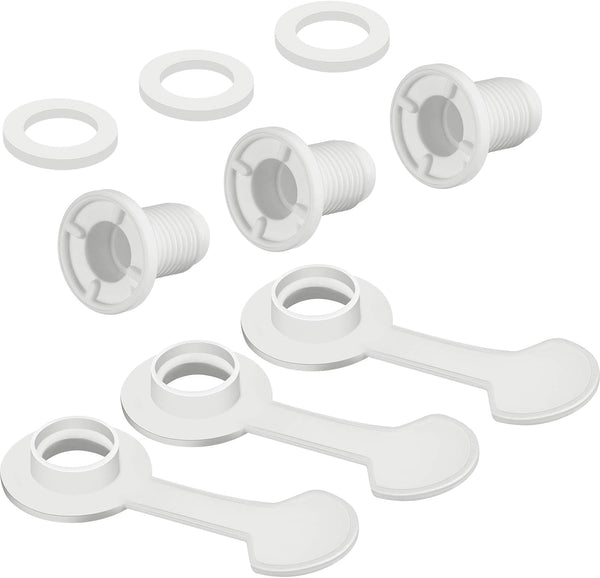 3 Sets Cooler Drain Plug Cooler Plug Replacement Triple Snap Drain Assembly for Coolers 1.14 Inches/ 2.9 Cm Shaft Length, White