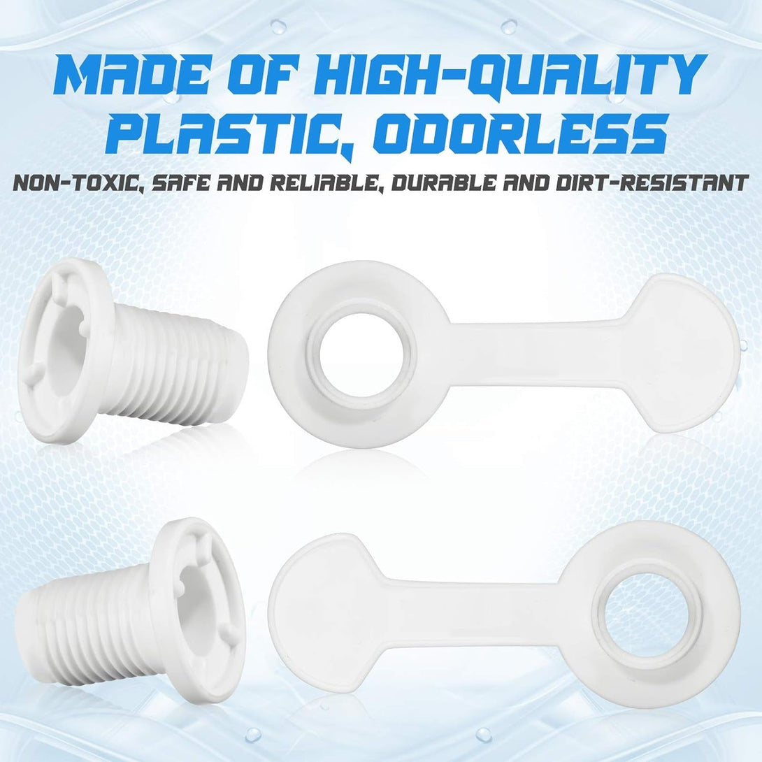 3 Sets Cooler Drain Plug Cooler Plug Replacement Triple Snap Drain Assembly for Coolers 1.14 Inches/ 2.9 Cm Shaft Length, White