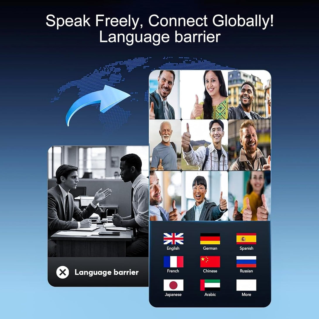 AI Translation Earbuds Real Time,Ows 3-In-1 Open-Ear Translating Ear Buds,144 Language Translator Earbuds with Ios & Android for Business and Learning - Black