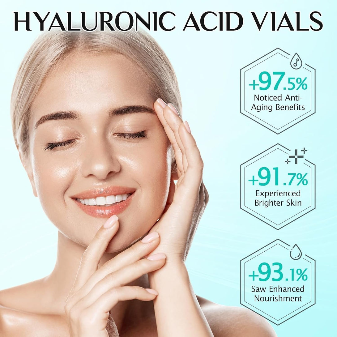 Hyaluronic Acid Serum for Face, 3% Hyaluronic Acid Serum Ultra-Hydrating Tube, anti Aging Single-Use Vials Skincare for Dry Skin, Smoother Skin, Deep Moisturizing, Pre-Makeup Skincare - 1 Box of 30