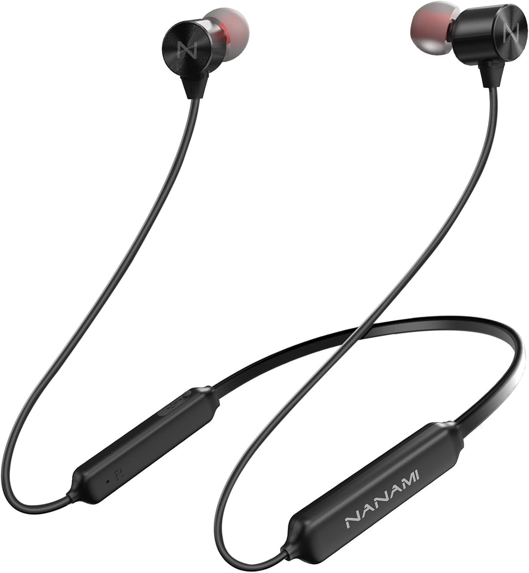 NANAMI Earbuds, Update Bluetooth Wireless Headphones, IPX7 Waterproof, In-Ear Earphones with Mic, Magnetic Neckband, Hifi Stereo Deep Bass Noise Cancellation Headsets,18 Hours Playtime for Gym,Sports