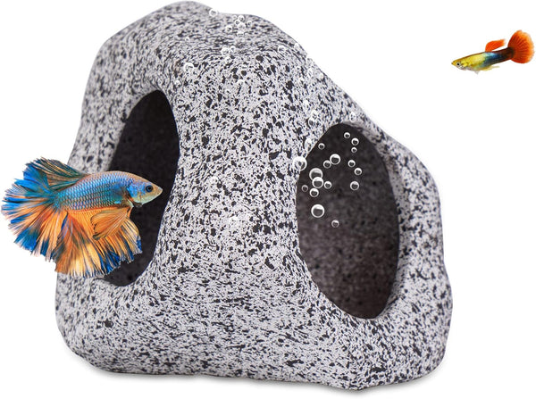 Aquarium Decorations Cave Fish Tank Accessories Rock Decor for Shrimp Cichlid Hiding Breeding Small Fish Bowl Hide Decoration Betta Toys Hideout Stones House?Medium?