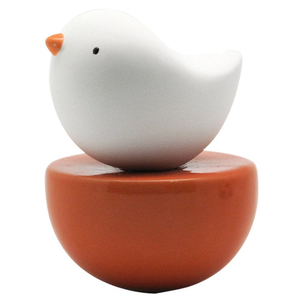 Baby Bird, Non-Electric Ceramic Diffusers for Essential Oils and Aromatherapy Fragrance, White Ceramic Diffusers in Car or Desk Office Decor and Small Bathroom at Home, Orange Vase