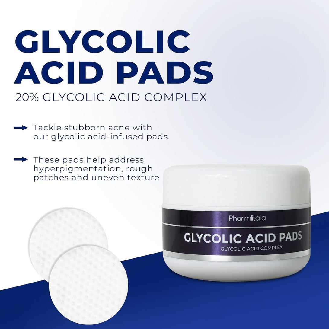 Glycolic Acid Pads - Resurfacing Pads for Face 20% - Exfoliating Peel Pad for Body and Dark Spots - Fine Lines and Wrinkles - 60 Count