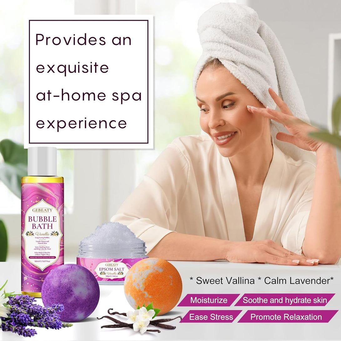 Self Care Gifts for Women,Unique Relaxing Birthday Gifts for Mom Wife Her,Stress Relief Spa Gifts Basket for Mothers Day Sister Friendship,Vanilla Bath Care Package Gift Set,Christmas Stocking Stuffer
