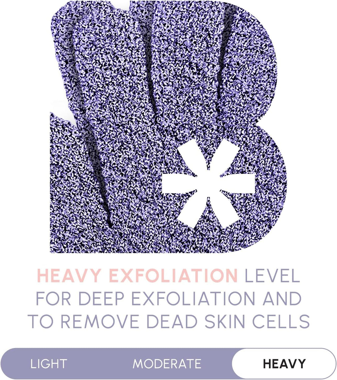 Brooklyn Botany Exfoliating Gloves for Bath and Shower – Heavy Duty Exfoliating Body Scrubber for Massage and Dead Skin Remover for Body – 2 Pairs