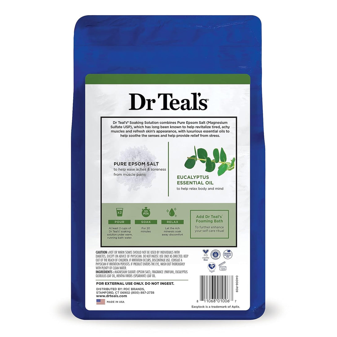Dr Teal'S Pure Epsom Salt, Lavender, Eucalyptus & Wellness Trio Bundle, 3 Lbs (Pack of 3)