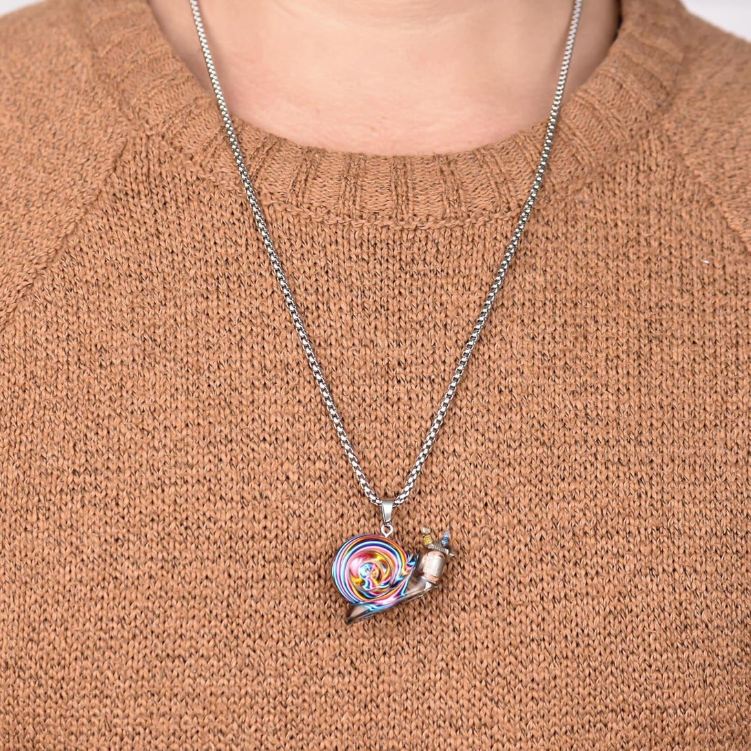 Unique Snail Pendant Necklace Multifunctional Steampunk Environmentally Friendly Design Jewelry Gift for Nature Lovers,Men,Women & Teens