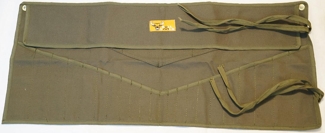 26-Pocket Wrench Tool Roll Organizer, Roll-Up Pouch Metric & SAE, Heavy-Duty 100% Cotton Duck Canvas Portable Tools Storage for Mechanics & Diyers - Olive Drab (Tools Not Included)