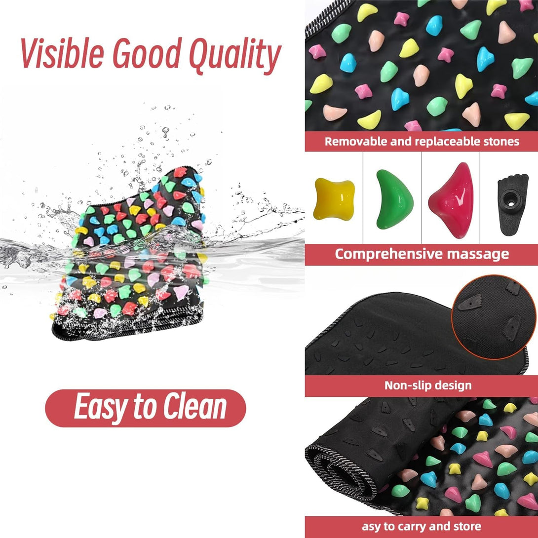 Foot Massage Pad Reflexology Mat Acupuncture Mat for Leg Reflexrelief Foot Pressure Point Massager Ease Muscle anti Fatigue Office Standing(47.2 * 13.8Inch)
